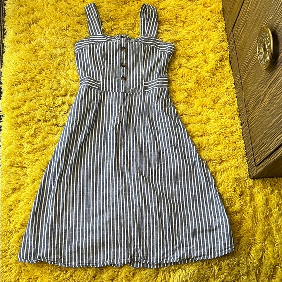 RACHEL Rachel Roy Rylnne Cotton Striped Button-Front Dress - Picture 3 of 5